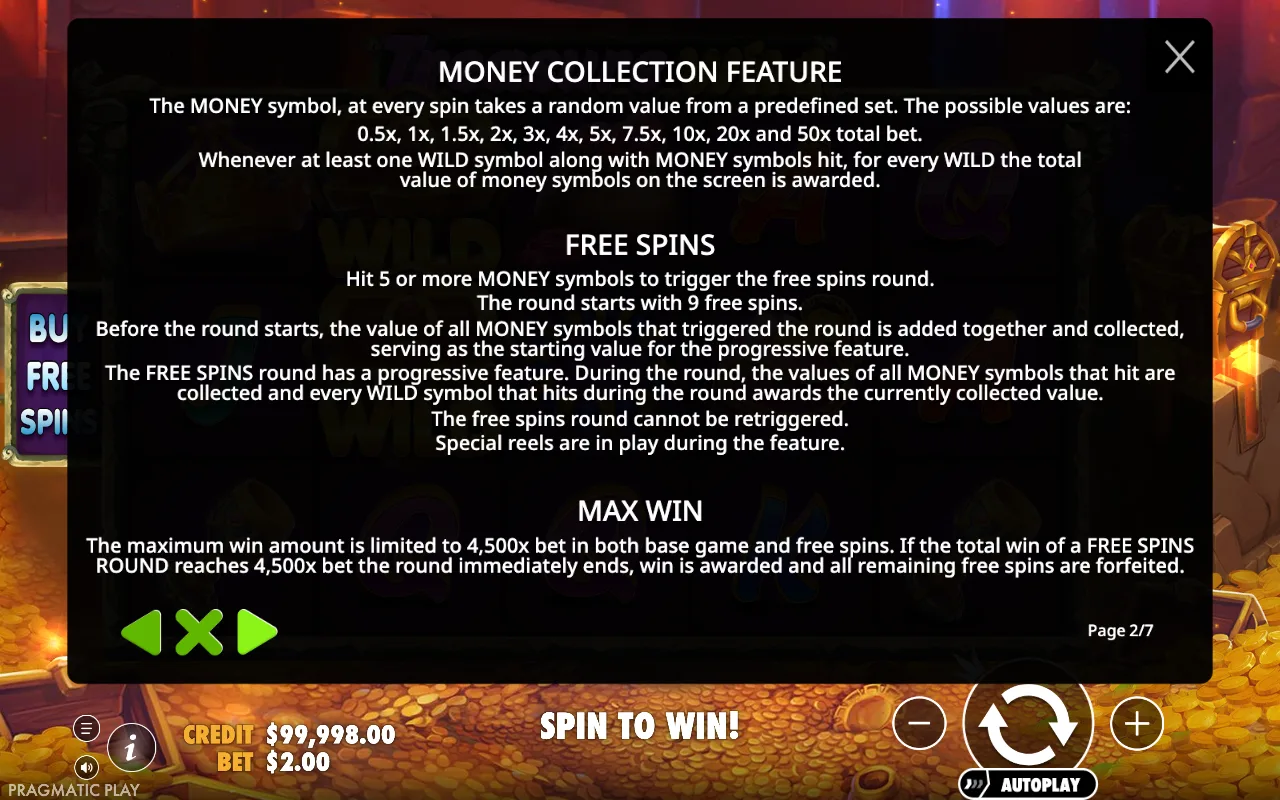 Money collection feature — Treasure Wild