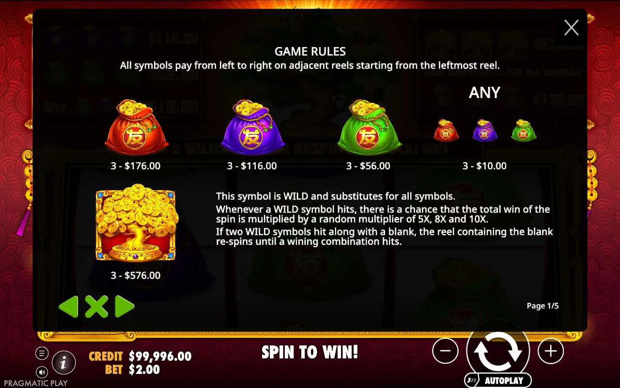 Game rules — Tree of Riches