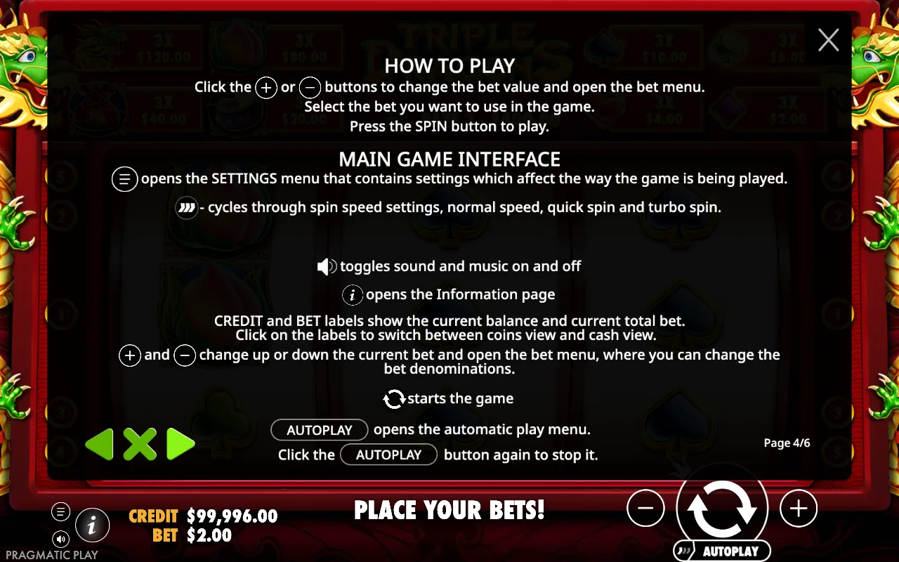 How to play — Triple Dragons