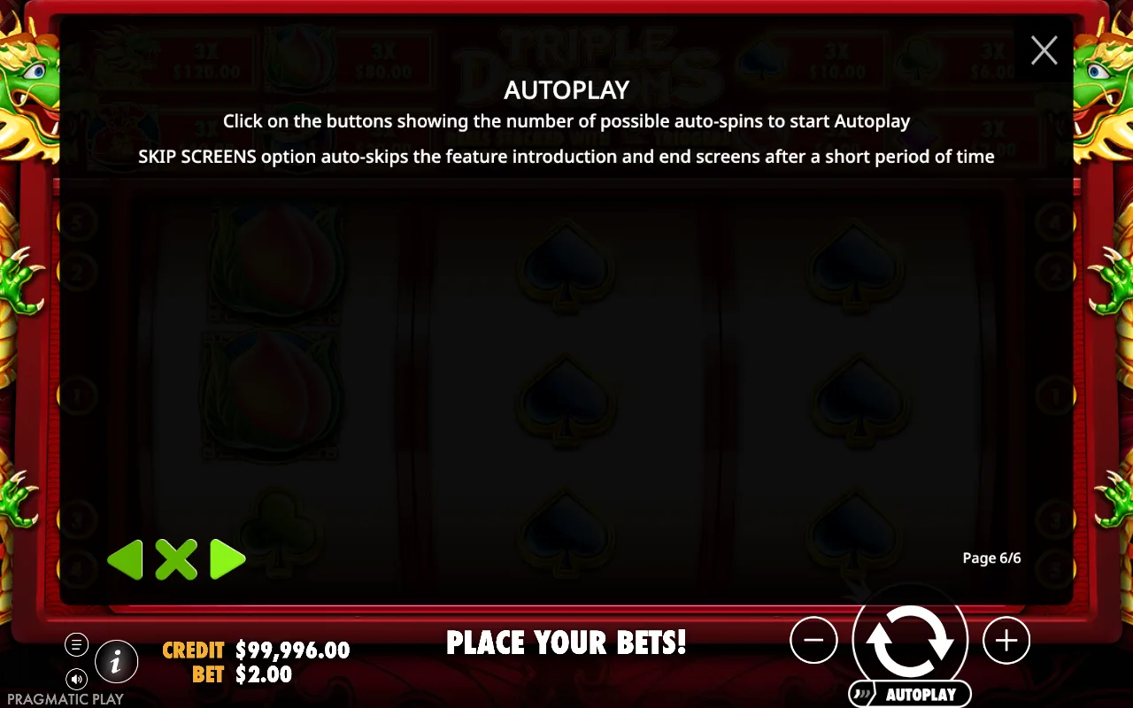 Autoplay — Triple Dragons