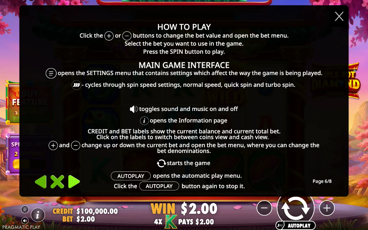 How to play — Triple Pot Diamond