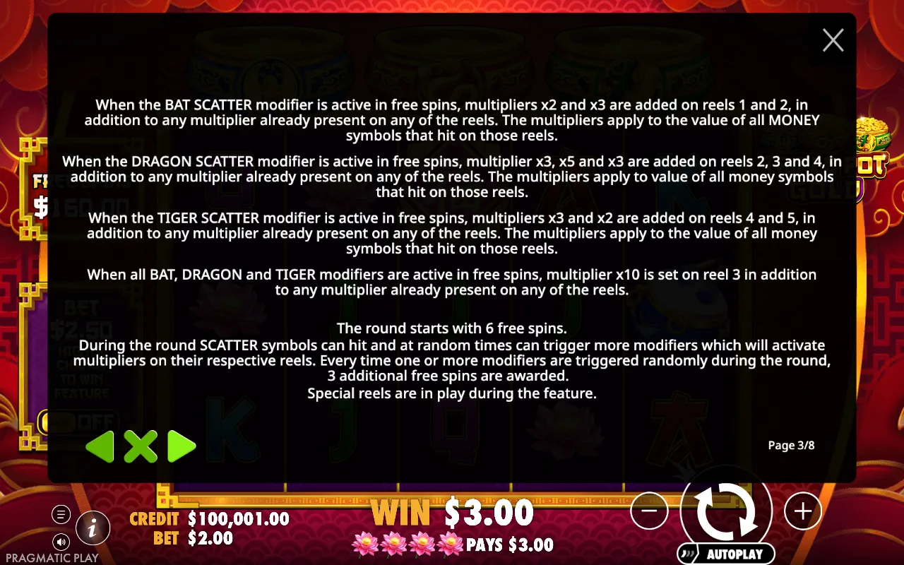 Game rules, page 3 — Triple Pot Gold