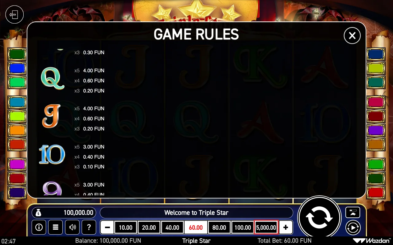 Game rules, page 3 — Triple Star