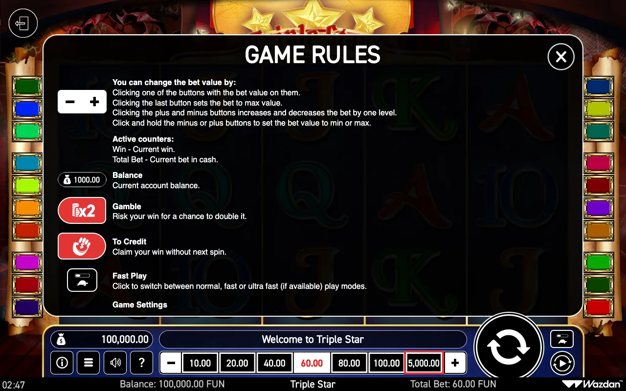 Game rules, page 5 — Triple Star