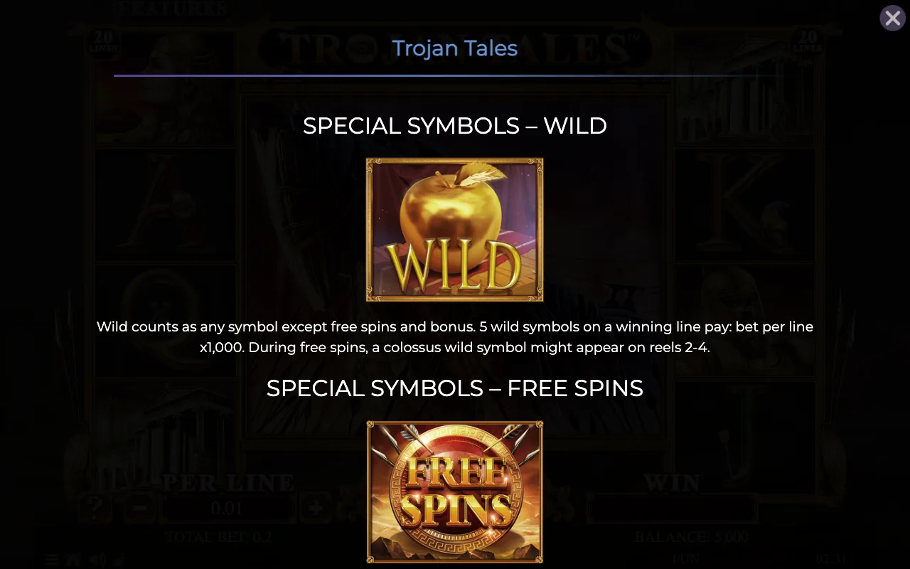 Special symbols - wild — Trojan Tales