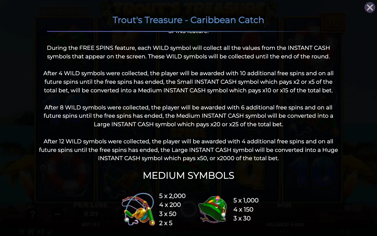 Game rules, page 3 — Trouts Treasure Caribbean Catch