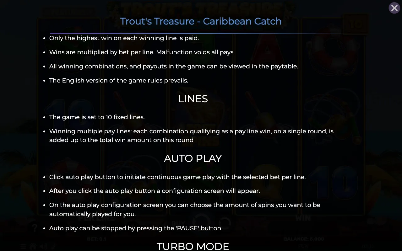 Lines — Trouts Treasure Caribbean Catch