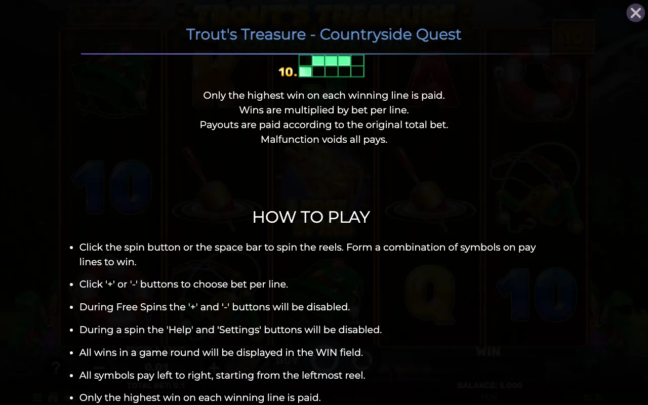 How to play — Trouts Treasure Countryside Quest
