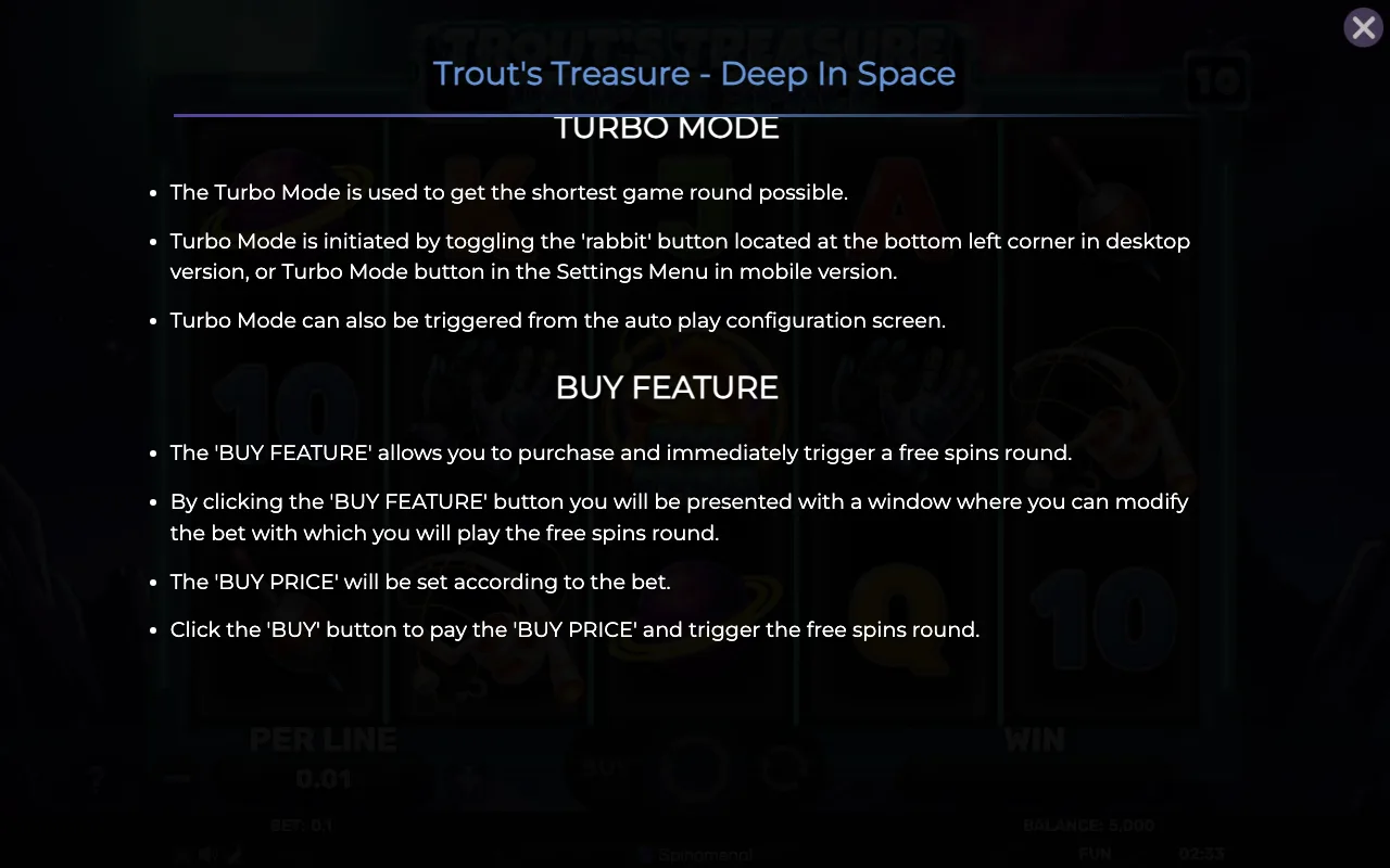 Buy feature — Trouts Treasure Deep in Space