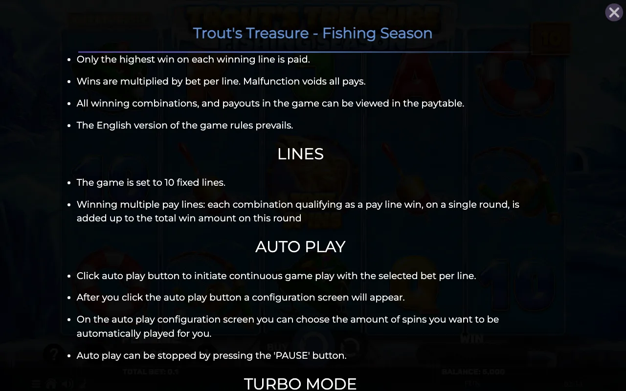 Lines — Trouts Treasure Fishing Season