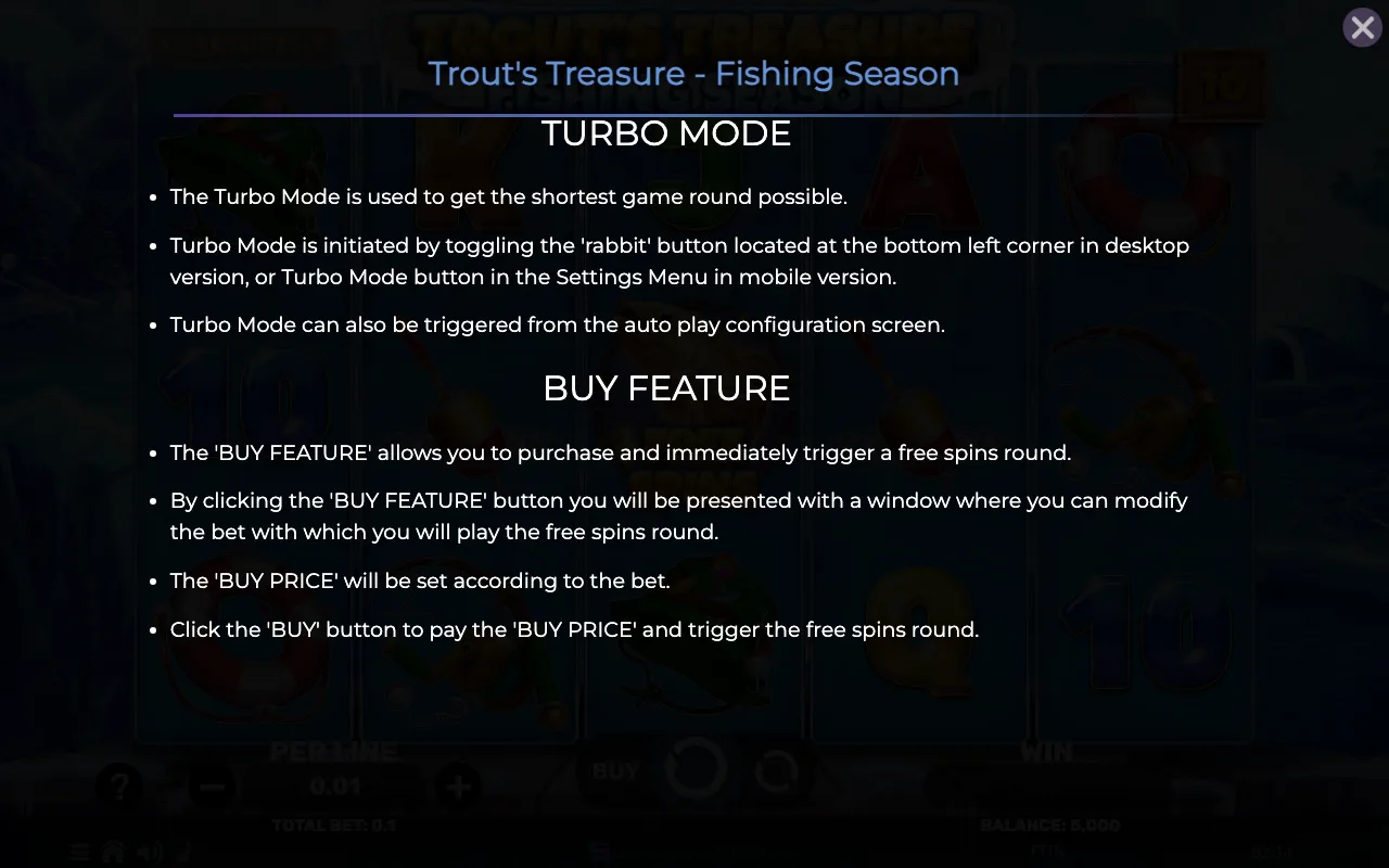 Game rules, page 8 — Trouts Treasure Fishing Season