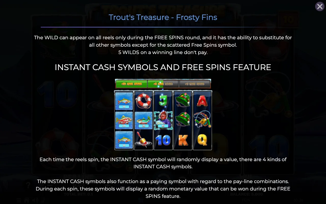 Game rules, page 2 — Trouts Treasure Frosty Fins