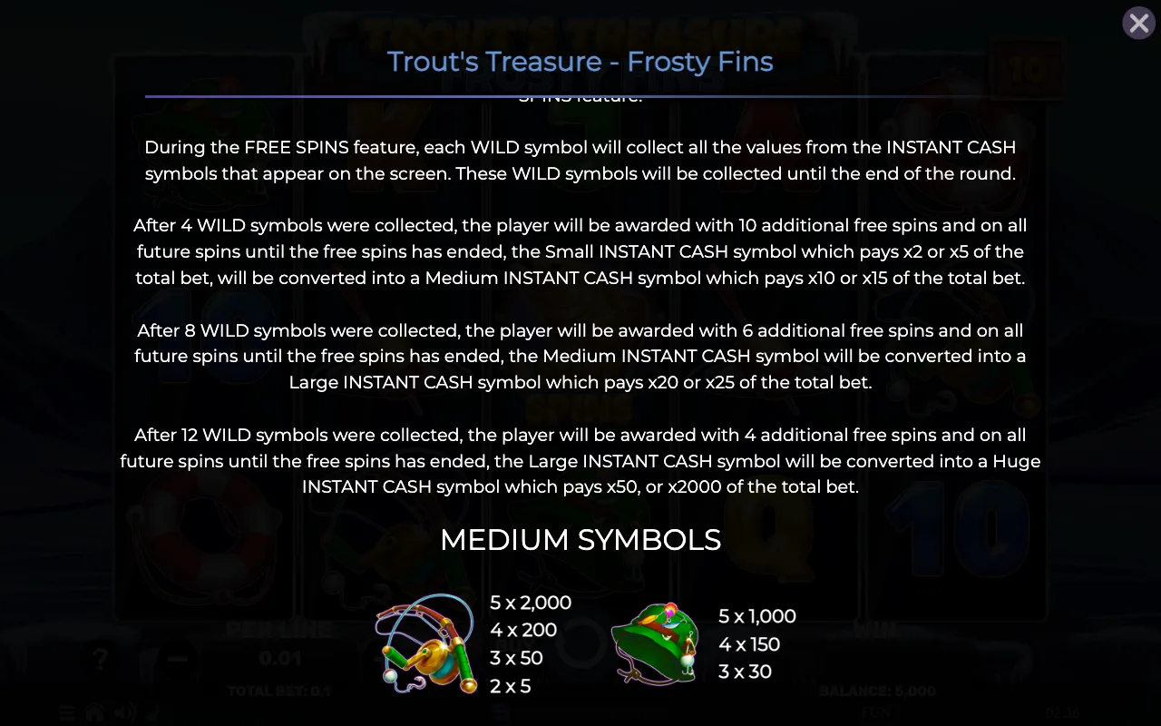 Game rules, page 3 — Trouts Treasure Frosty Fins