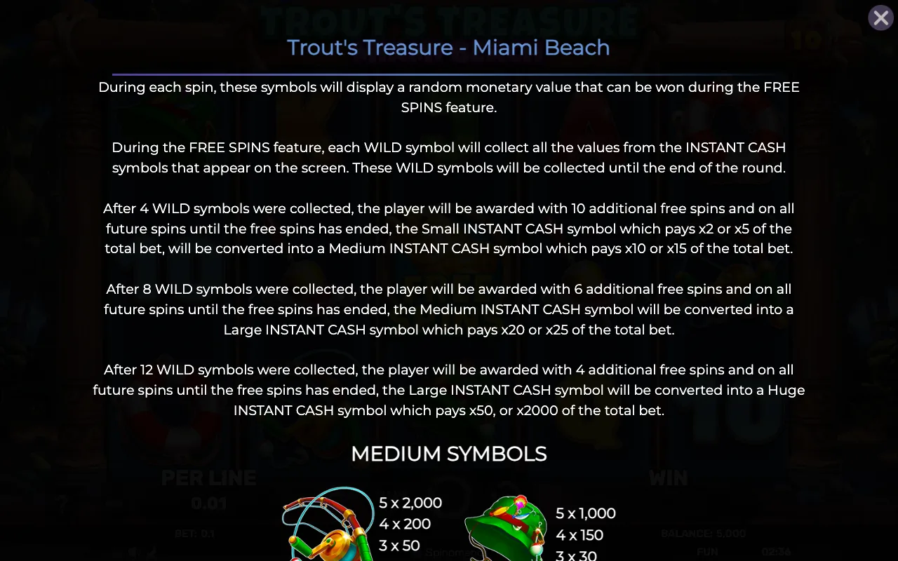 Game rules, page 3 — Trouts Treasure Miami Beach