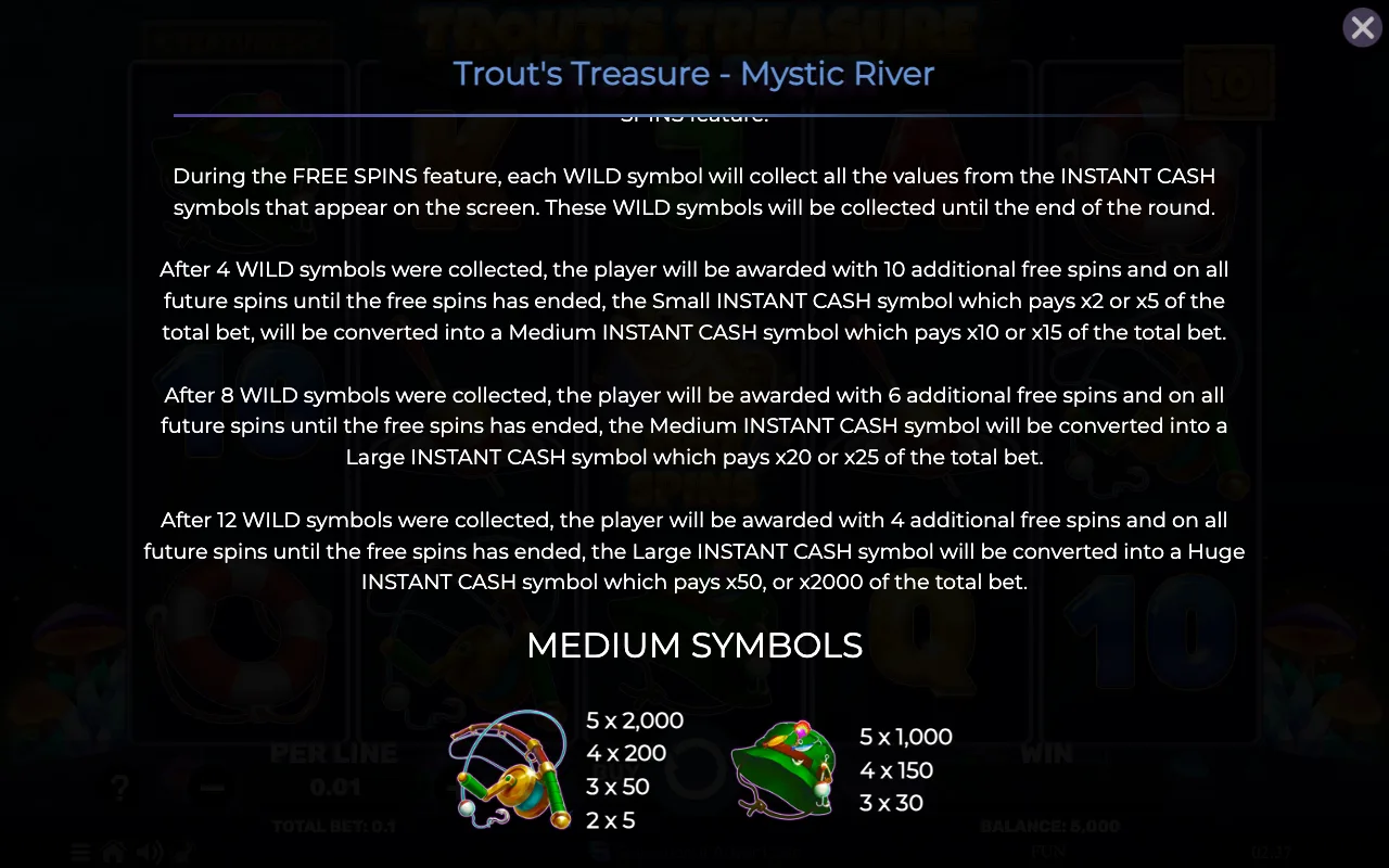 Game rules, page 3 — Trouts Treasure Mystic River