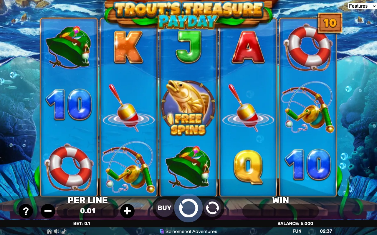 The base game — Trouts Treasure Payday