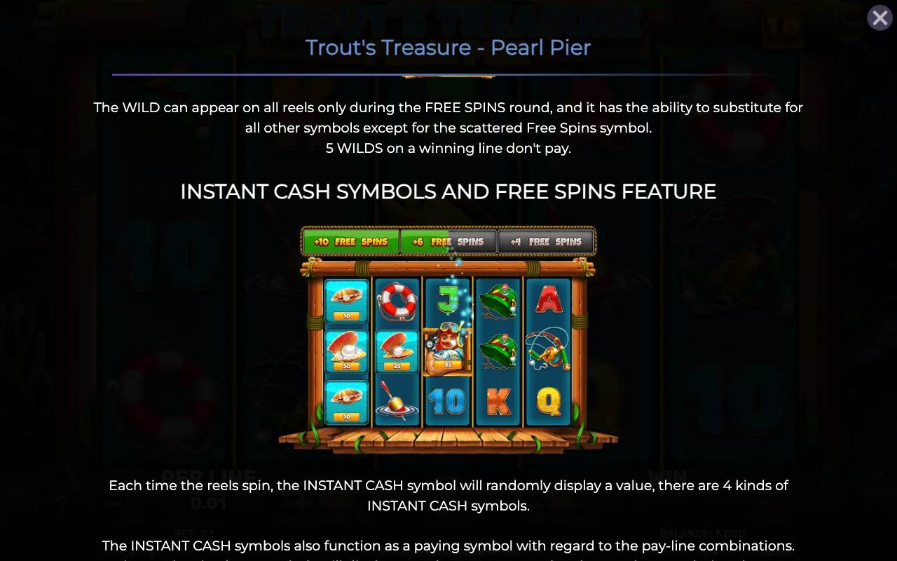 Game rules, page 2 — Trouts Treasure Pearl Pier