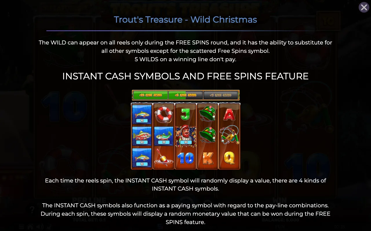 Game rules, page 2 — Trouts Treasure Wild Christmas