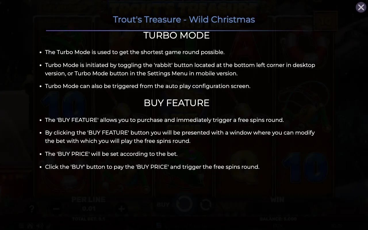 Game rules, page 8 — Trouts Treasure Wild Christmas