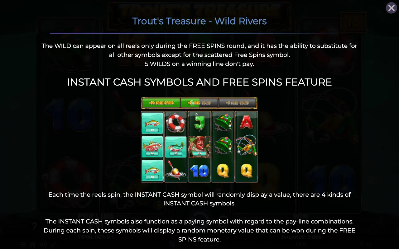 Game rules, page 2 — Trouts Treasure Wild Rivers