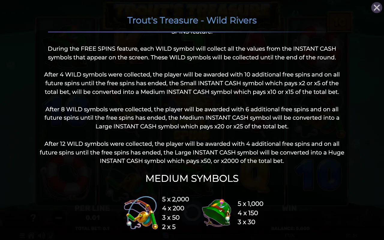 Game rules, page 3 — Trouts Treasure Wild Rivers