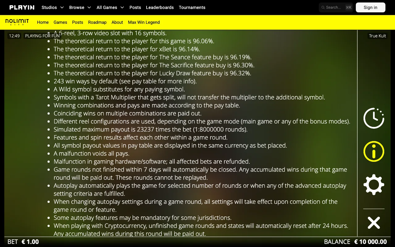 Game rules, page 3 — True Kult