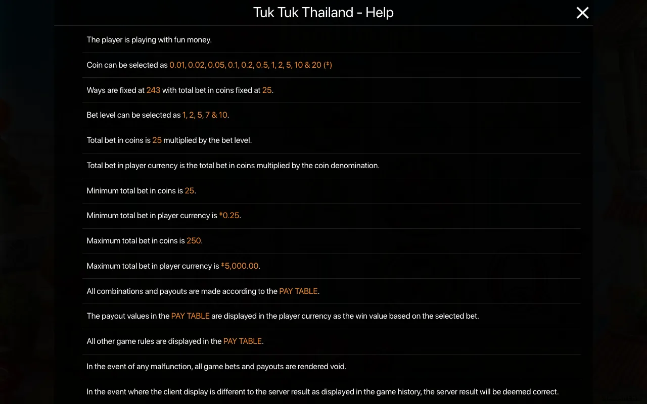 Règles du jeu, page 1 — Tuk Tuk Thailand