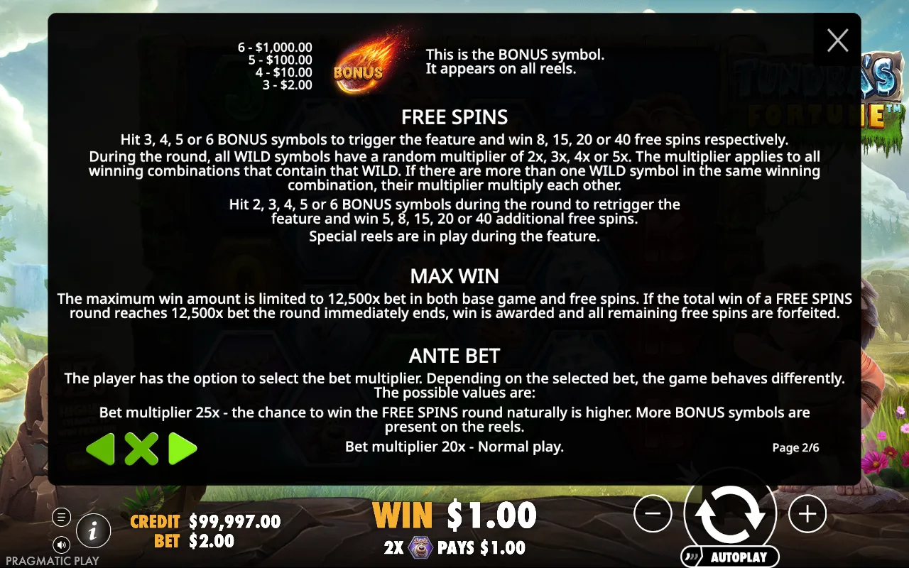 Free spins — Tundra's Fortune