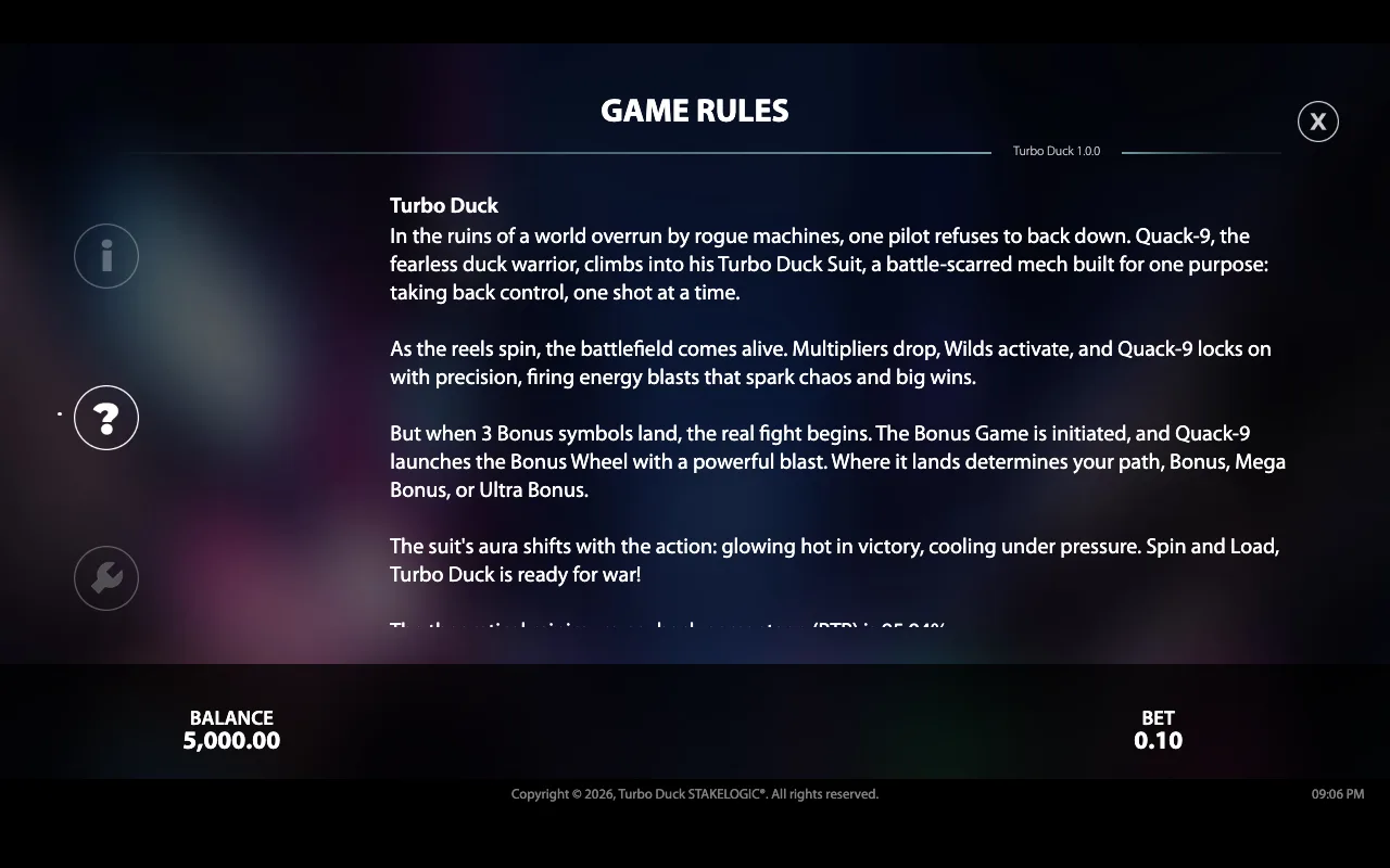 Game rules — Turbo Duck