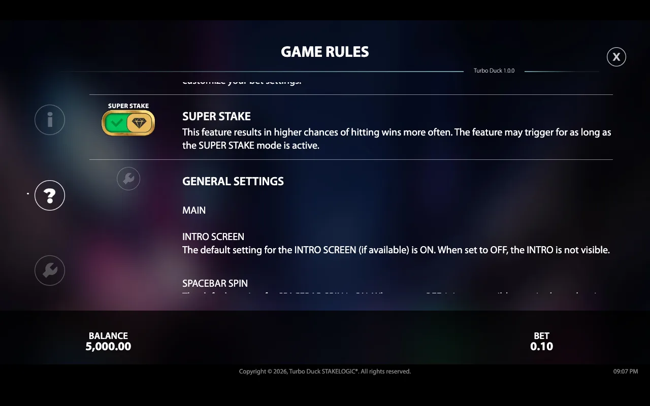 Game rules — Turbo Duck