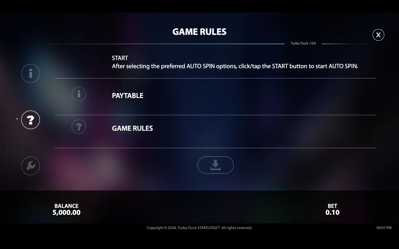 Game rules — Turbo Duck