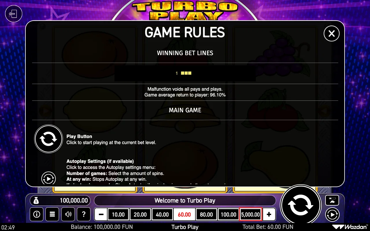 Game rules, page 4 — Turbo Play