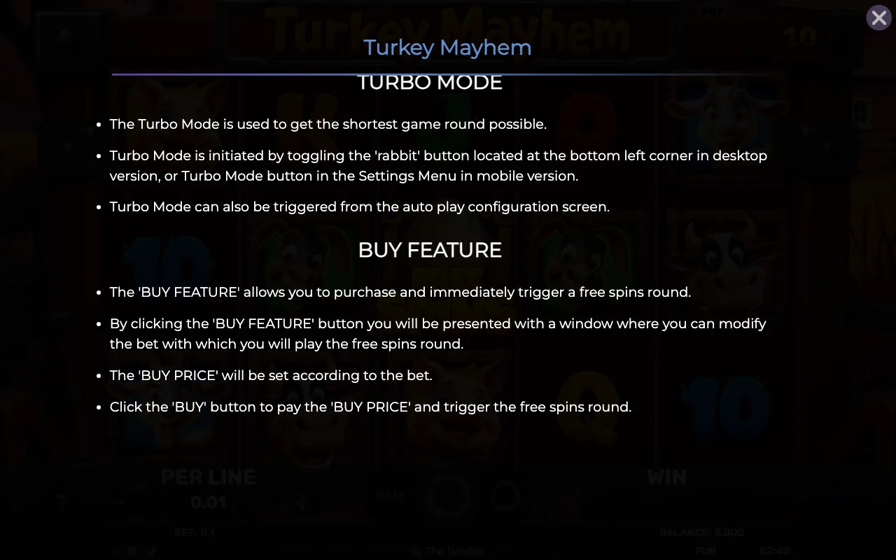Buy feature — Turkey Mayhem