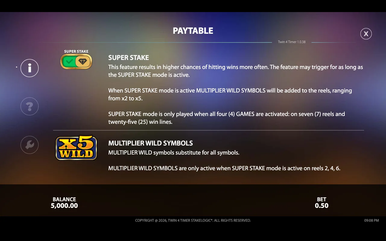 Paytable — Twin4timer