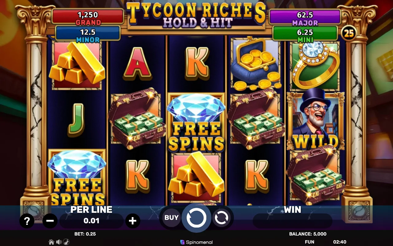The base game — Tycoon Riches Hold Hit