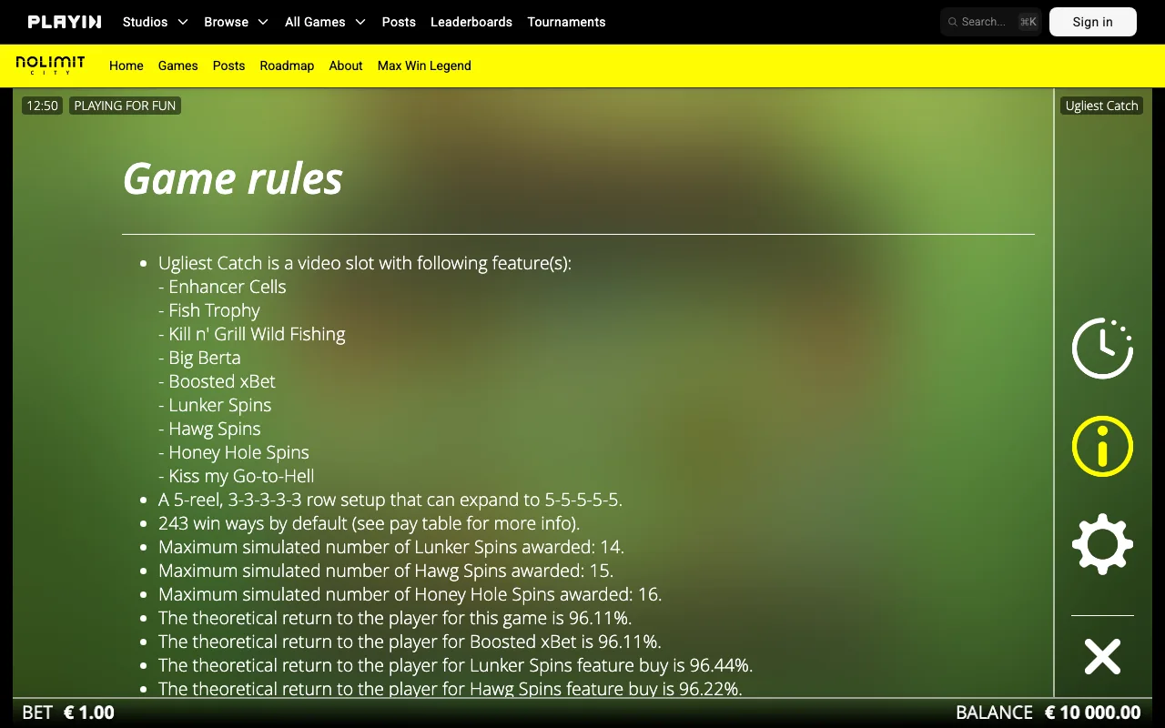 Game rules, page 1 — Ugliest Catch