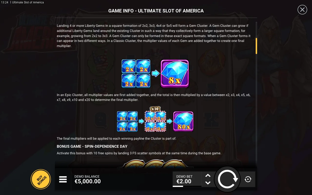 Game rules, page 2 — Ultimate Slot of America