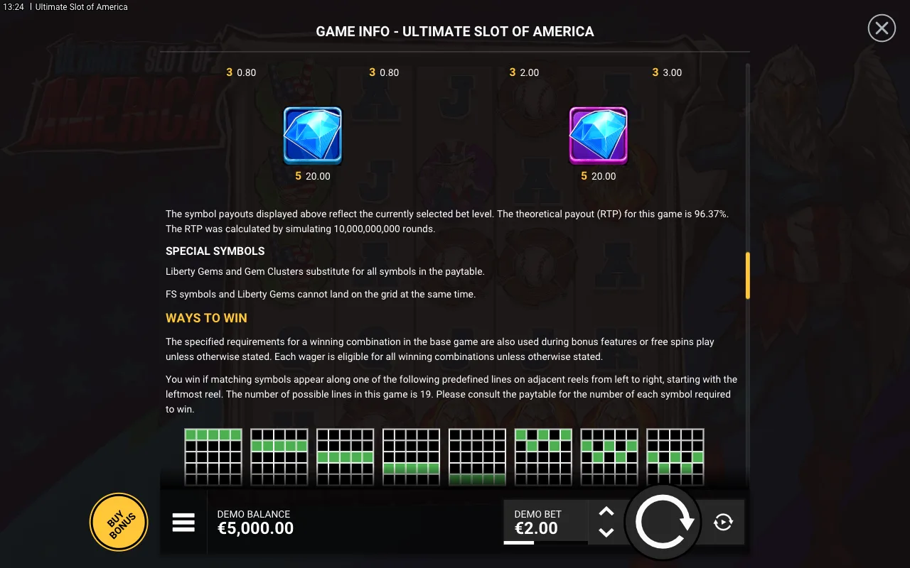 Special symbols — Ultimate Slot of America