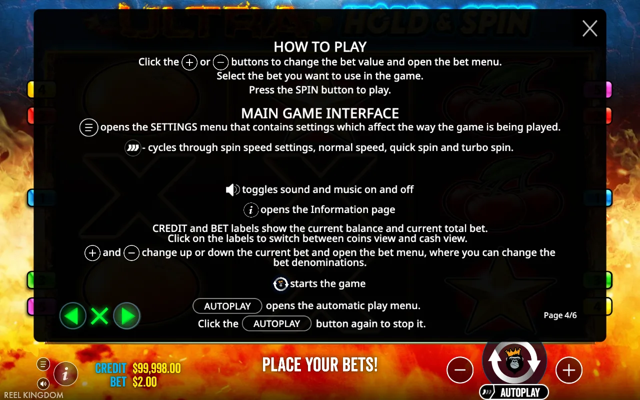 How to play — Ultra Hold and Spin