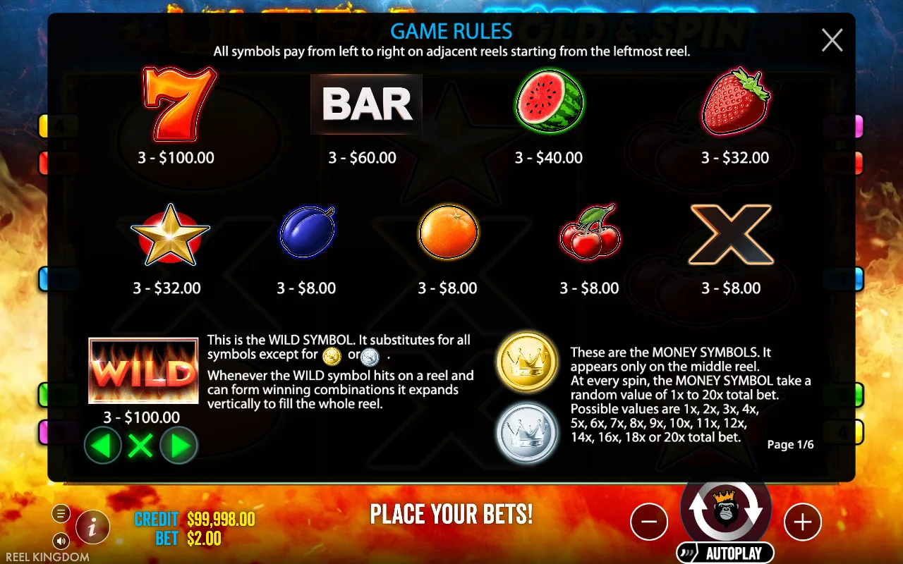Game rules, page 7 — Ultra Hold and Spin