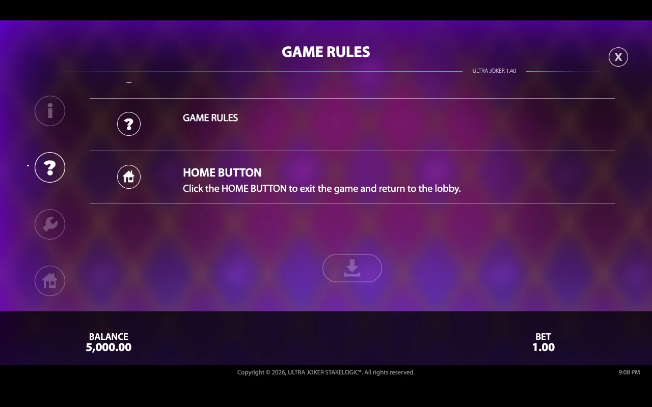 Game rules — Ultra Joker