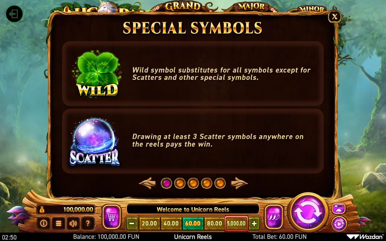 Special symbols — Unicorn Reels
