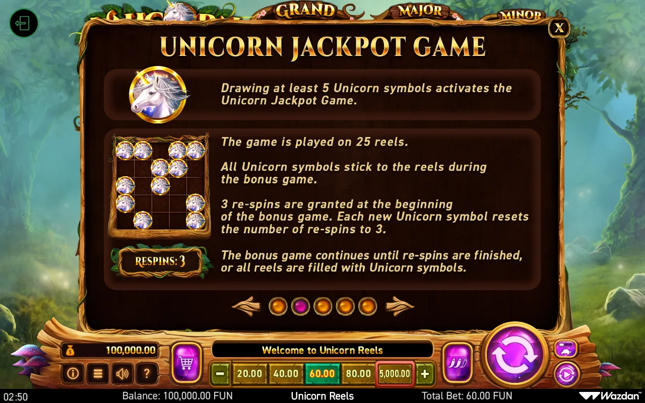Game rules, page 2 — Unicorn Reels