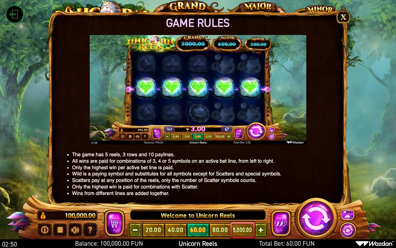 Game rules, page 6 — Unicorn Reels