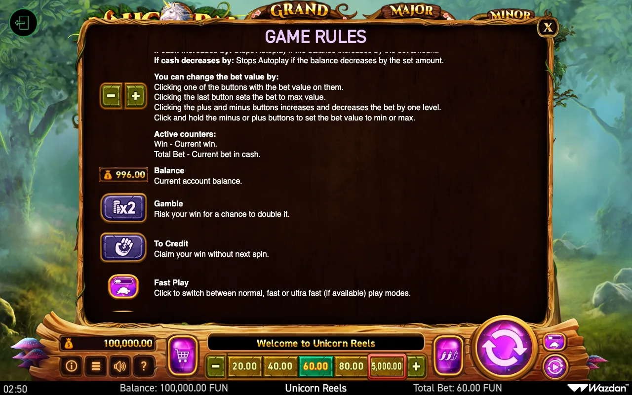Game rules, page 9 — Unicorn Reels