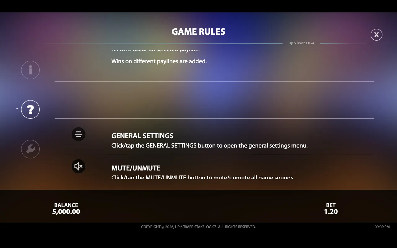 General settings — Up6timer