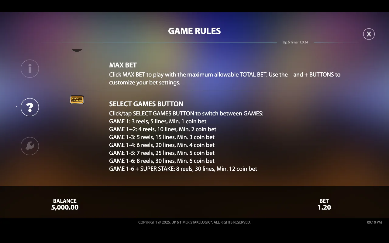 Game rules, page 5 — Up6timer
