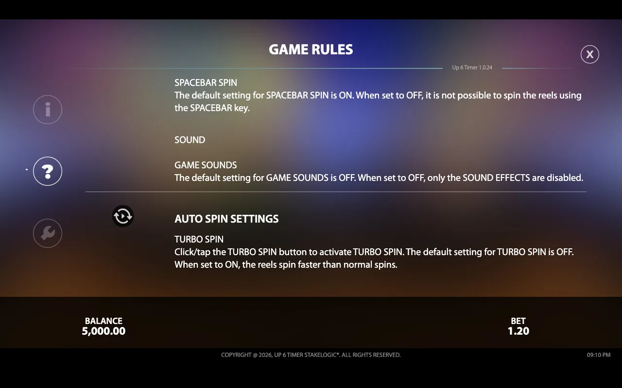 Game rules, page 6 — Up6timer