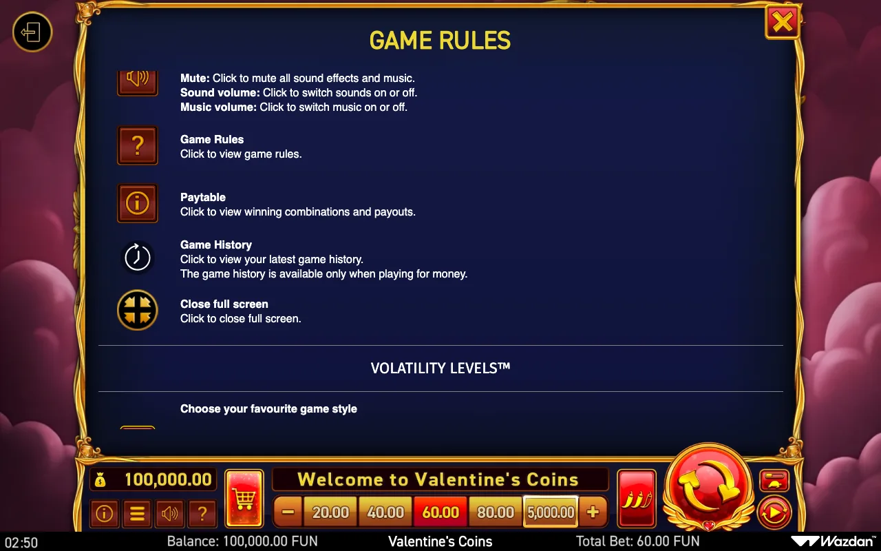 Game rules, page 12 — Valentines Coins