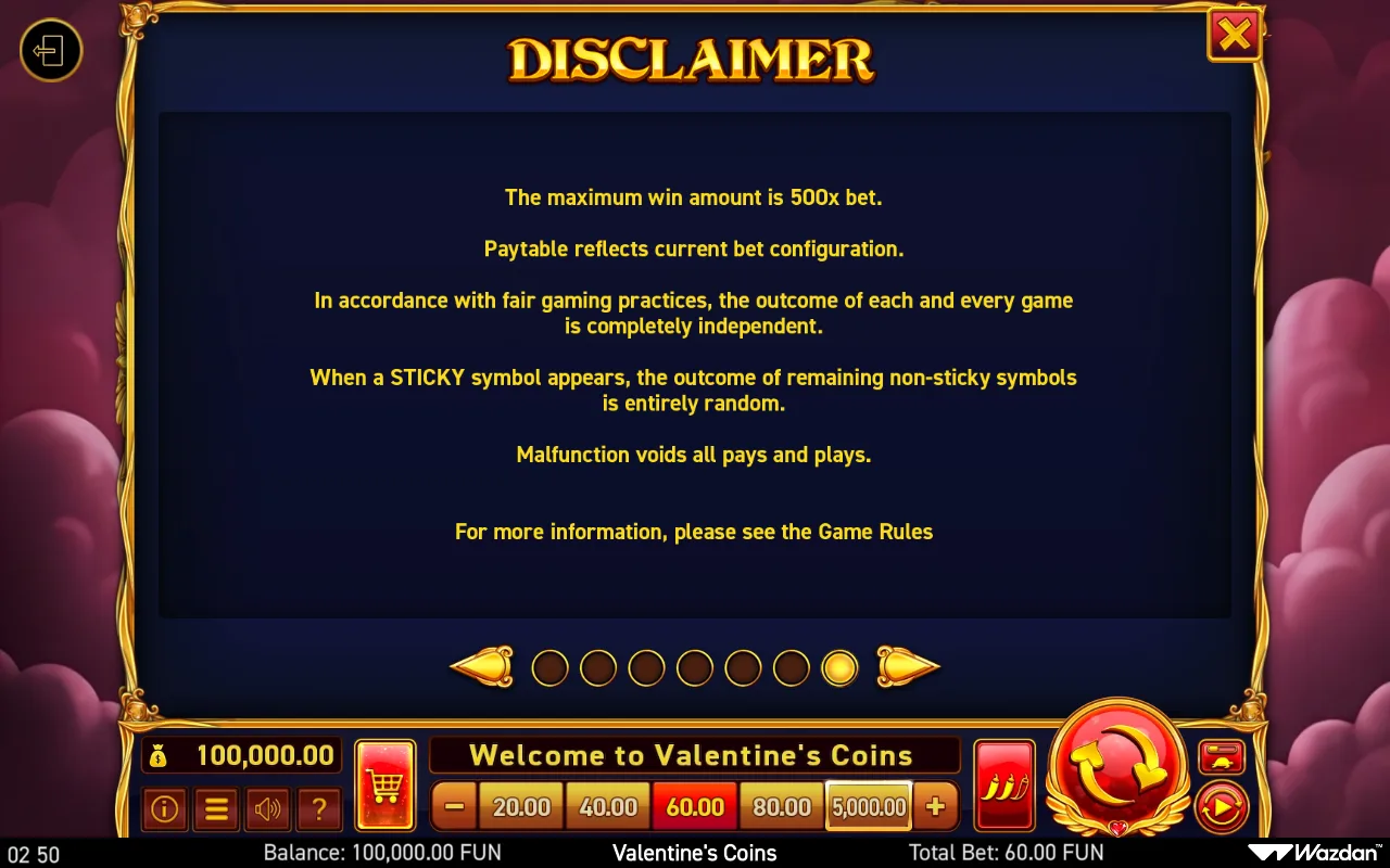 Game rules, page 7 — Valentines Coins